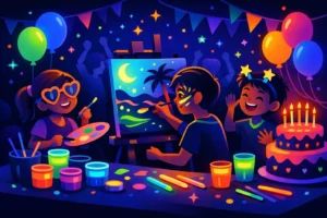 UV рисуване за рожден ден, който се помни